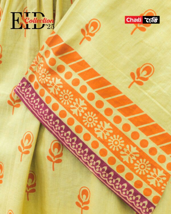 Festive Summer Exclusive Golden Loom Cotton Three Piece - Image 5