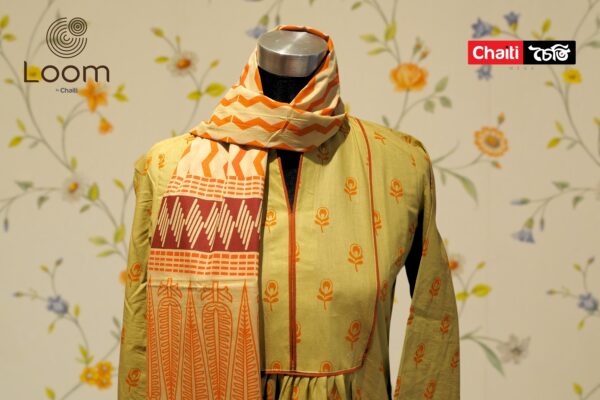 Festive Summer Exclusive Golden Loom Cotton Three Piece - Image 2